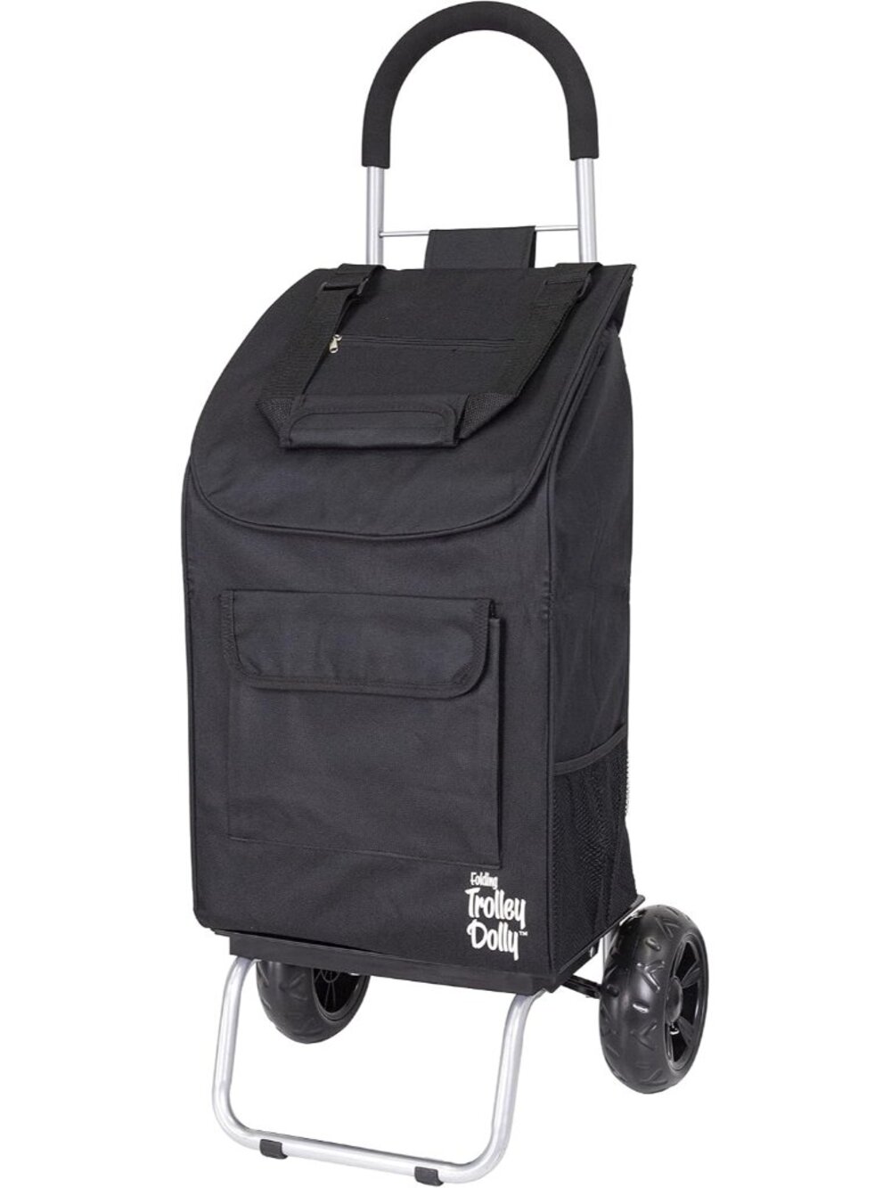 Trolley Dolly Black Foldable Shopping cart for Groceries with Wheels and Removab